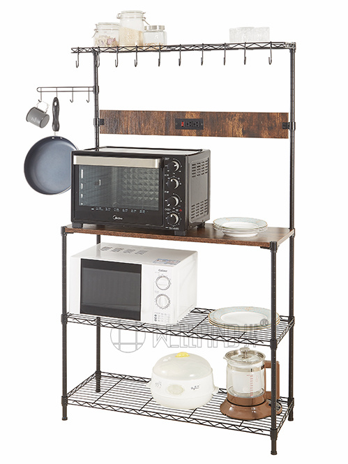 出口品质厨房烘焙架咖啡机架带插板