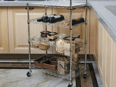 川井牌四层轻奢移动网篮推车