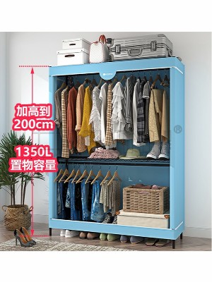 大容量组合简易布衣柜圆管可调节衣橱衣架