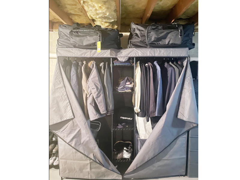 多变三列衣橱架带深灰色布罩成功案例分享