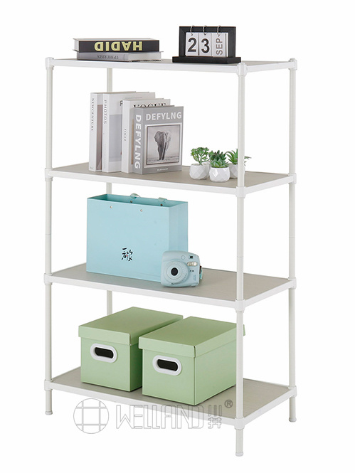 四层竹板展示层架