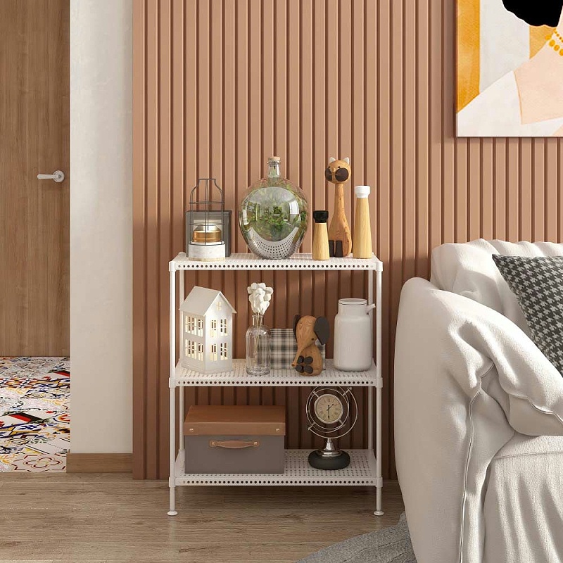 家居三层可调节穿孔金属置物架 (2) 家居三层可调节穿孔金属置物架 (2)