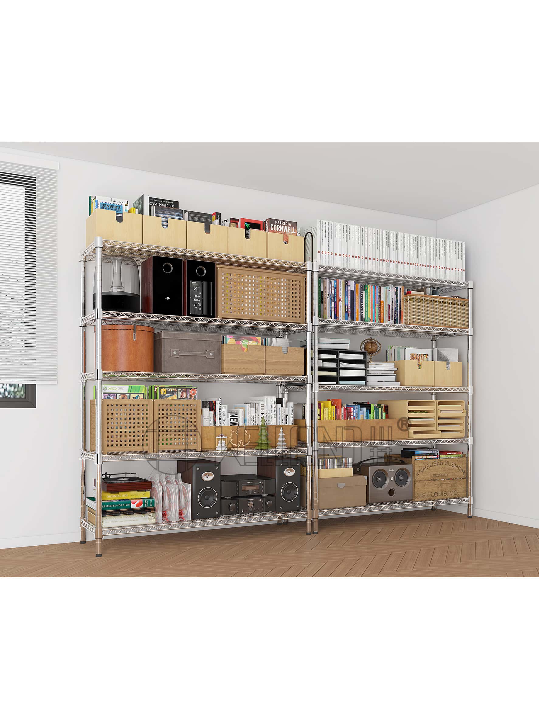 五层可调镀铬层架