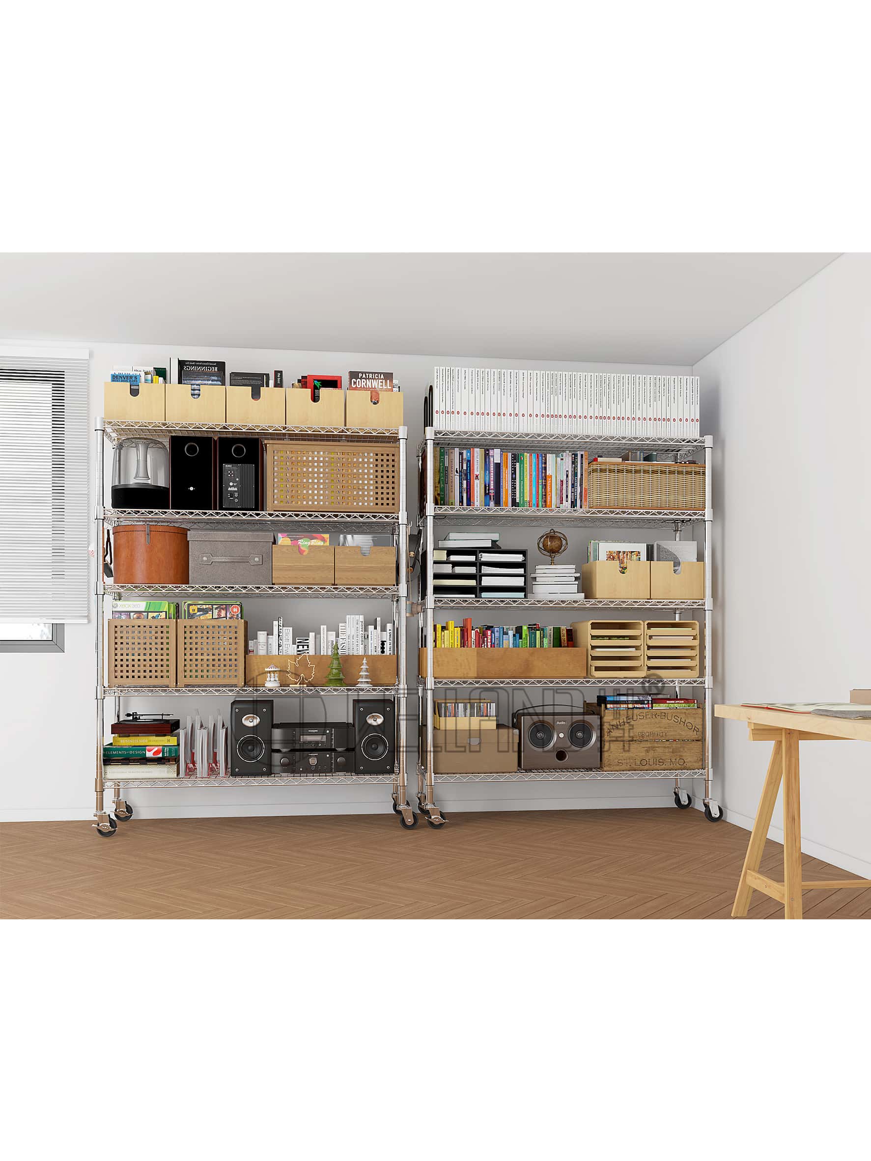 五层可调镀铬层架