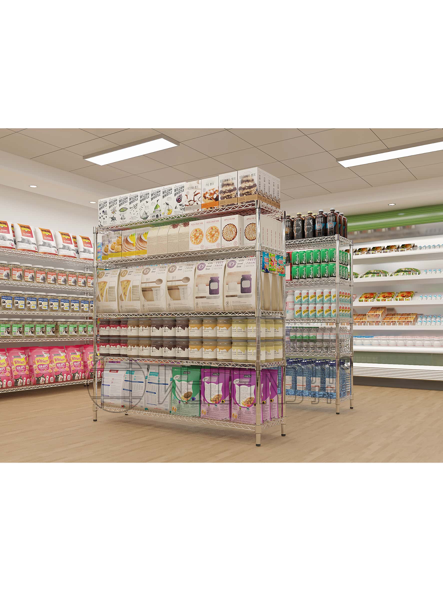 电镀铬可调超市展示架 电镀铬可调超市展示架