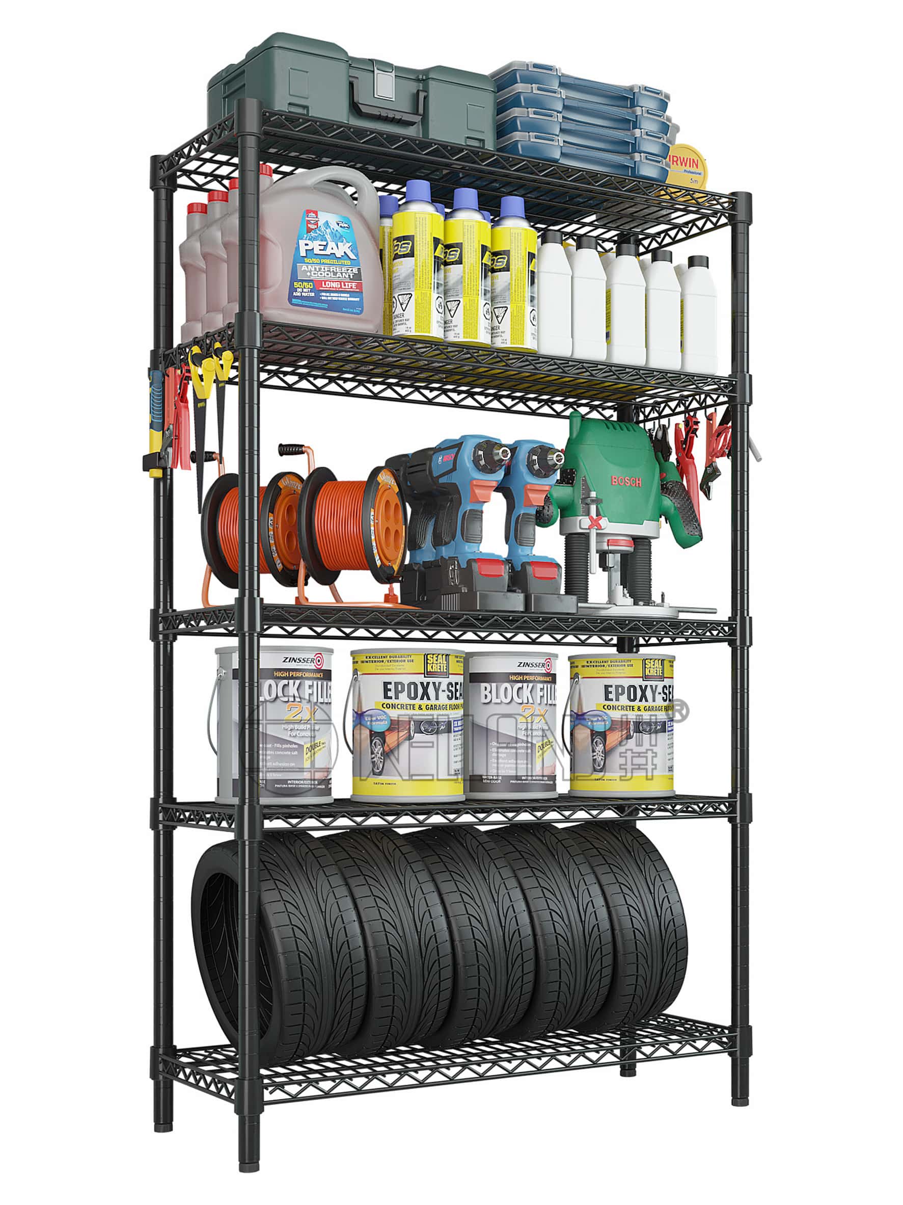 五层烤漆黑货架