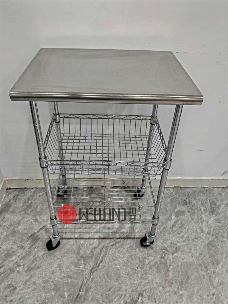 新款镀铬碳钢配不锈钢板工作台 (1)