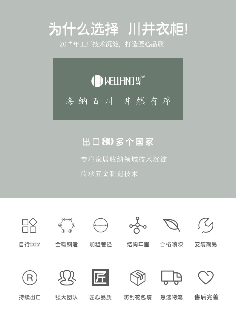 金属碳钢线网简易衣橱架布衣柜-川井 (1)