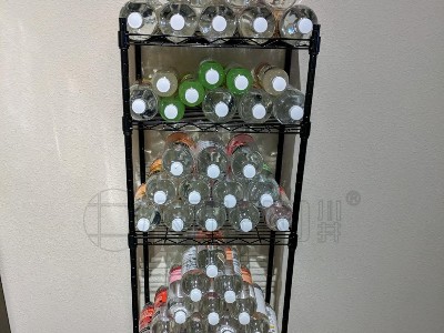 川井牌纯净水矿泉水瓶装水置物架-可调节线网金属收纳架