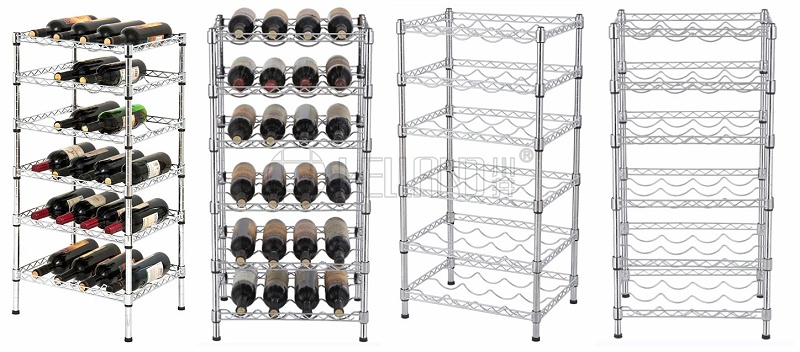 推荐热销六层不锈钢色家用红酒架-川井