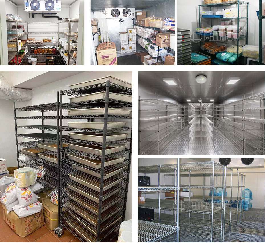 冷库防锈货架食品环保安全无菌多层可调节金属冷库层架案例